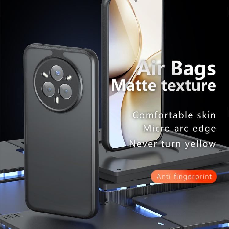 For Realme 14 Pro Armor Precise Hole PC Hybrid TPU Phone Case - Frosted Black