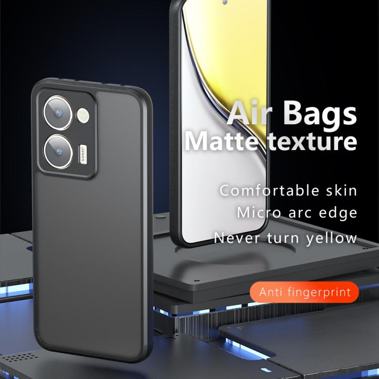 For Realme P3 Ultra Armor Precise Hole PC Hybrid TPU Phone Case - Frosted Black