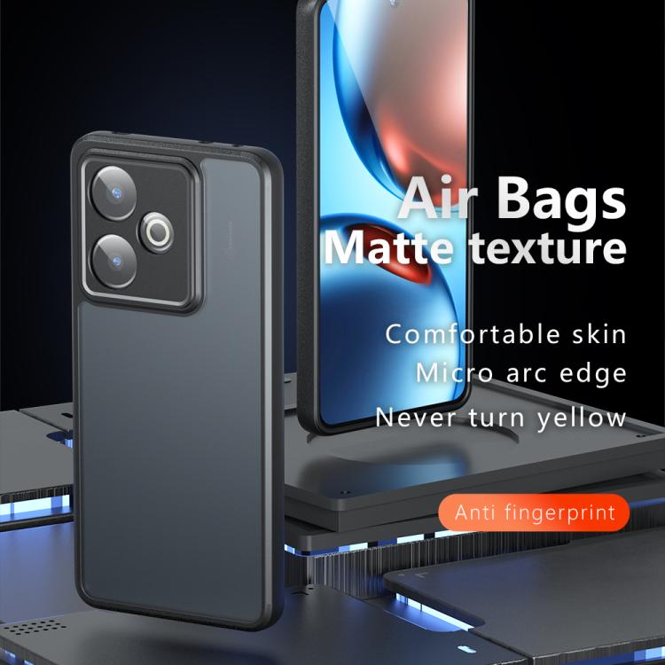 For Realme GT7 Armor Precise Hole PC Hybrid TPU Phone Case - Frosted Black