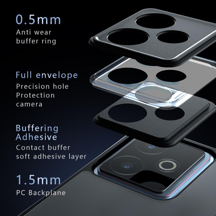 For Realme GT7 Armor Precise Hole PC Hybrid TPU Phone Case - Frosted Black