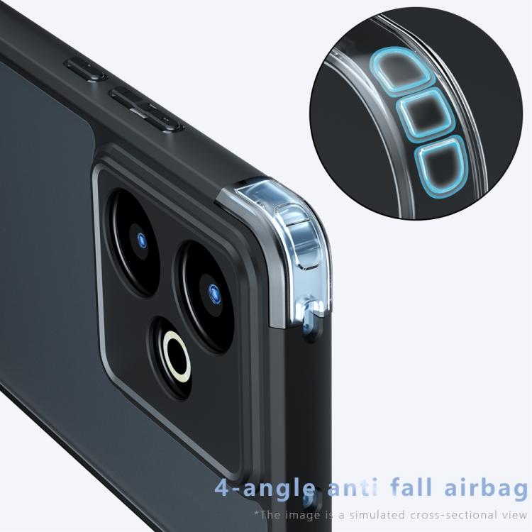 For Realme GT7 Armor Precise Hole PC Hybrid TPU Phone Case - Frosted Black