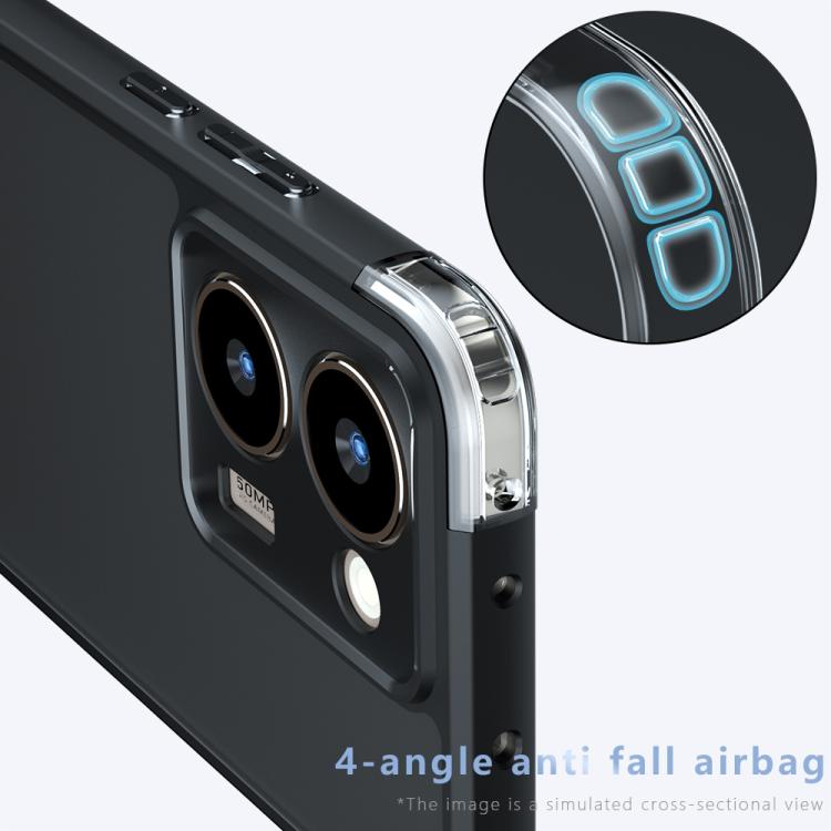 For Realme P3 Ultra Armor Precise Hole PC Hybrid TPU Phone Case - Transparent