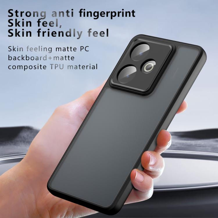For Realme GT7 Armor Precise Hole PC Hybrid TPU Phone Case - Transparent