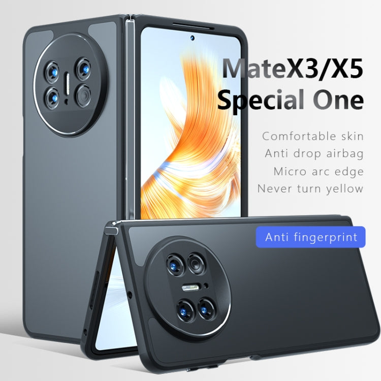 For Huawei Mate X5 / X3 Armor Precise Hole PC Hybrid TPU Phone Case - Frosted Black