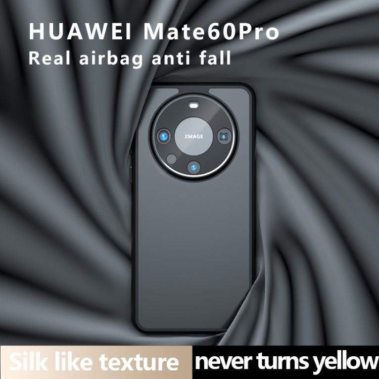 For Huawei Mate 60 Pro Armor Precise Hole PC Hybrid TPU Phone Case - Frosted Black