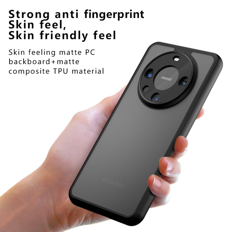For Huawei Mate 60 Pro Armor Precise Hole PC Hybrid TPU Phone Case - Frosted Black