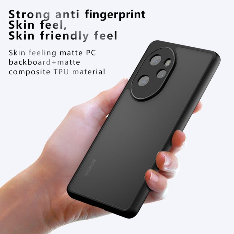 For Honor 100 Pro Armor Precise Hole PC Hybrid TPU Phone Case - Frosted Black