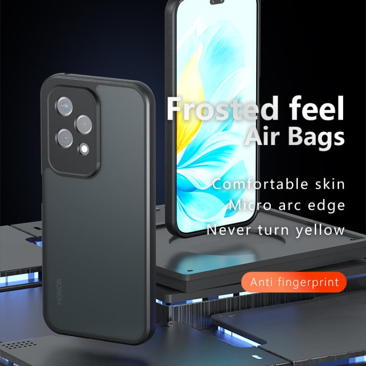 For Honor 200 Lite Global Armor Precise Hole PC Hybrid TPU Phone Case - Frosted Black