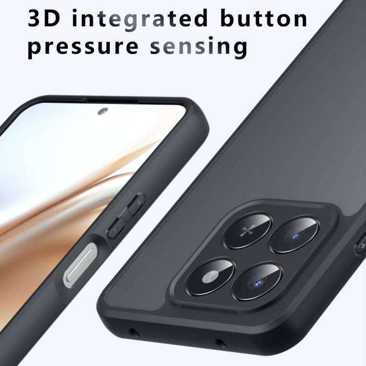 For Honor 400 Smart 5G / 4G / X7d 5G Armor Precise Hole PC Hybrid TPU Phone Case - Frosted Black