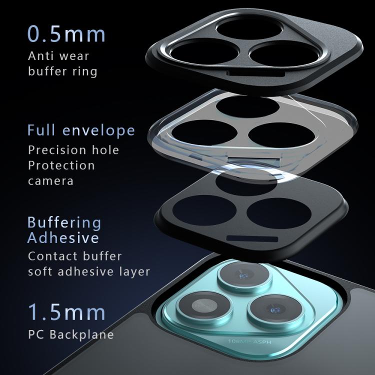 For Honor 400 Lite Global Armor Precise Hole PC Hybrid TPU Phone Case - Transparent