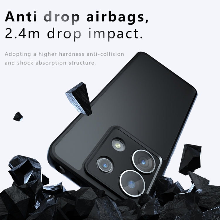For Xiaomi Redmi Note 13 Pro Armor Precise Hole PC Hybrid TPU Phone Case - Frosted Black