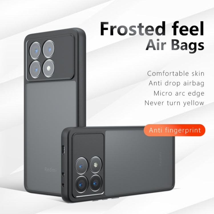 For Xiaomi Redmi K70E Armor Precise Hole PC Hybrid TPU Phone Case - Frosted Black