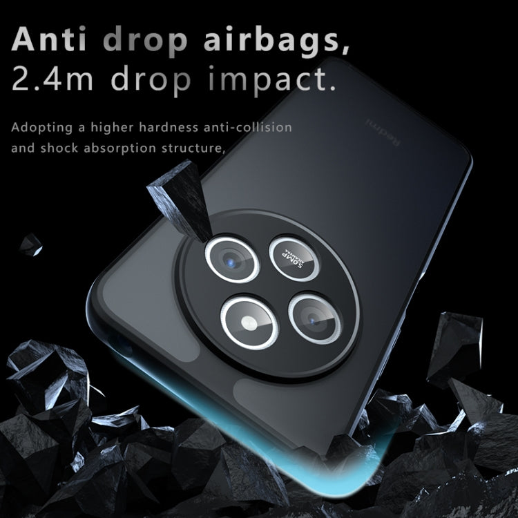 For Redmi 14C 4G Armor Precise Hole PC Hybrid TPU Phone Case - Frosted Black