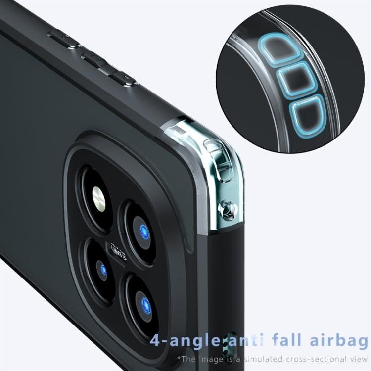 For Redmi Note 14 Pro+ 5G Armor Precise Hole PC Hybrid TPU Phone Case - Frosted Black