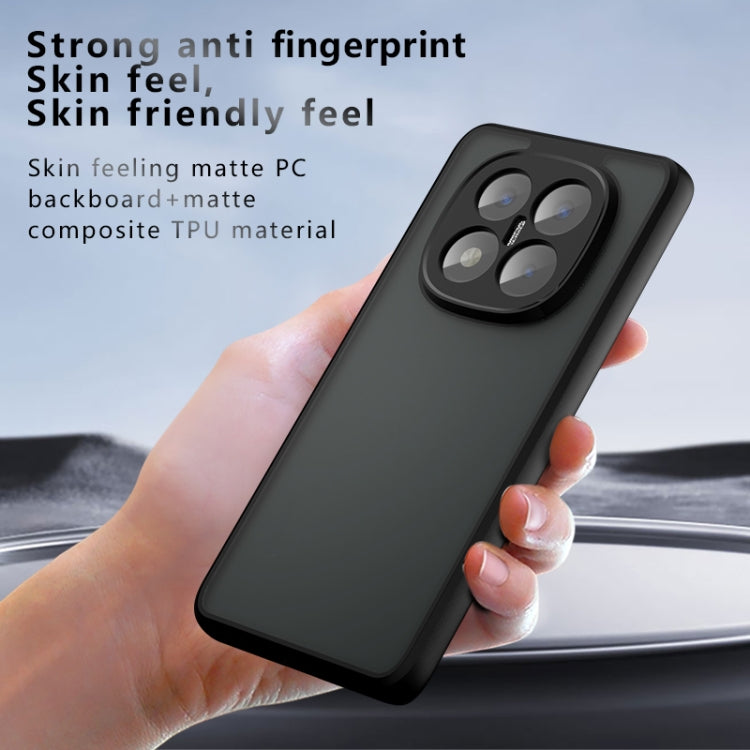 For Redmi Note 14 Pro+ 5G Armor Precise Hole PC Hybrid TPU Phone Case - Frosted Black