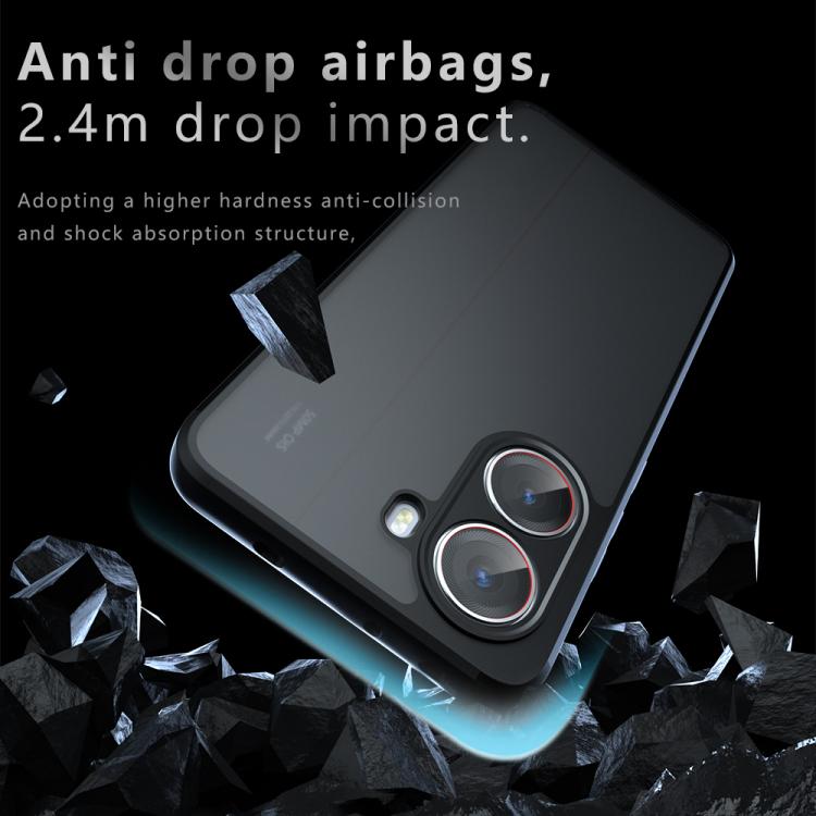 For Redmi Turbo 4 / Xiaomi Poco X7 Pro Armor Precise Hole PC Hybrid TPU Phone Case - Frosted Black