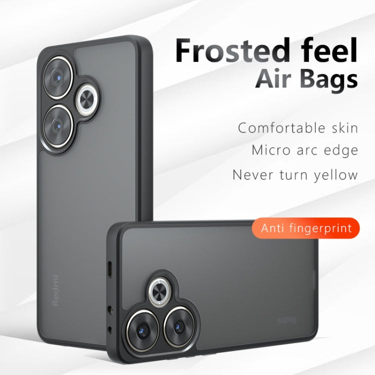 For Redmi Turbo 3 Armor Precise Hole PC Hybrid TPU Phone Case - Transparent
