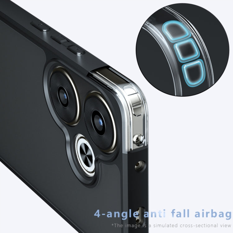 For Redmi Turbo 3 Armor Precise Hole PC Hybrid TPU Phone Case - Transparent