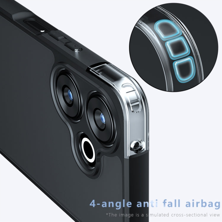 For Redmi 13 4G Global Armor Precise Hole PC Hybrid TPU Phone Case - Transparent