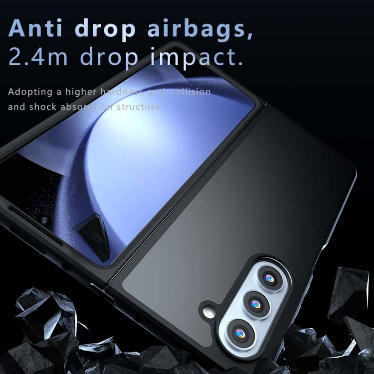 For Samsung Galaxy Z Fold4 Armor Big Pore PC Hybrid TPU Phone Case - Frosted Black