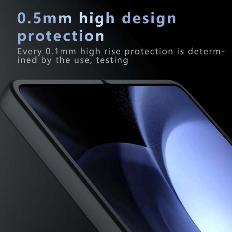 For Samsung Galaxy Z Fold4 Armor Big Pore PC Hybrid TPU Phone Case - Frosted Black