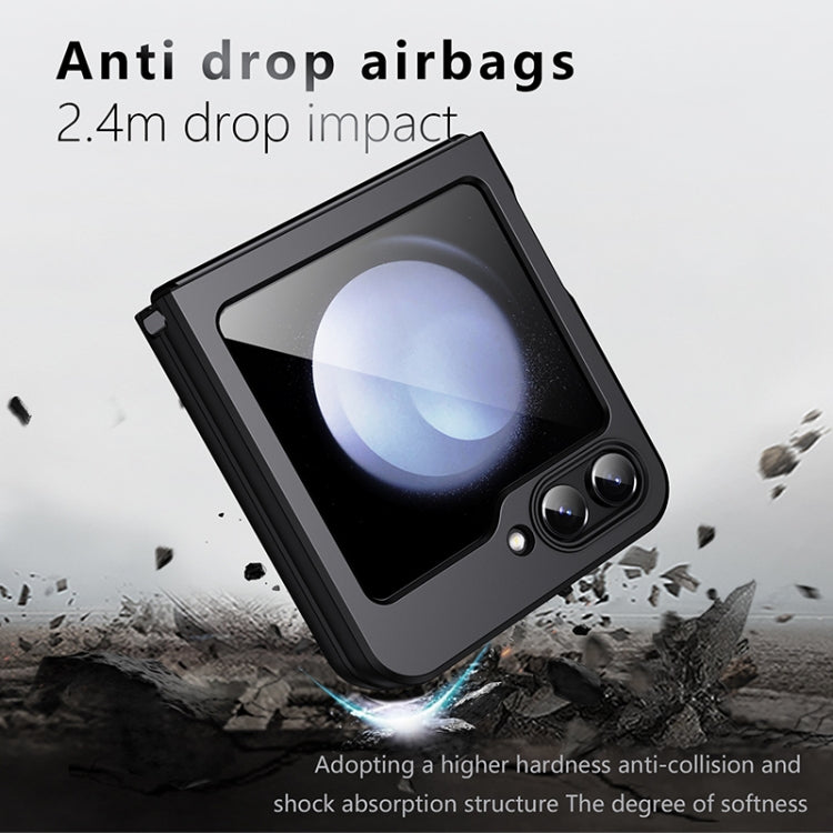 For Samsung Galaxy Z Flip5 Armor PC Hybrid TPU Phone Case - Frosted Black