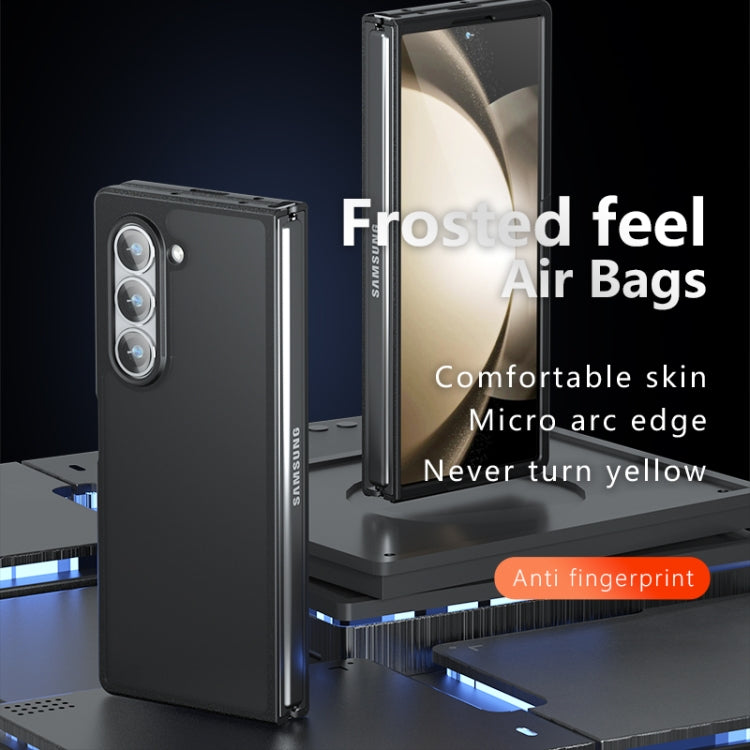 For Samsung Galaxy Z Fold6 Armor PC Hybrid TPU Phone Case - Frosted Black