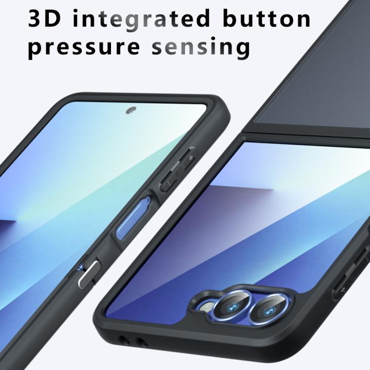 For Samsung Galaxy Z Flip7 Armor PC Hybrid TPU Phone Case - Frosted Black