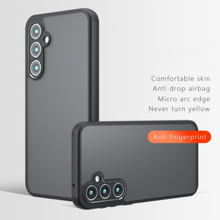For Samsung Galaxy S23 FE 5G Armor Precise Hole PC Hybrid TPU Phone Case - Frosted Black