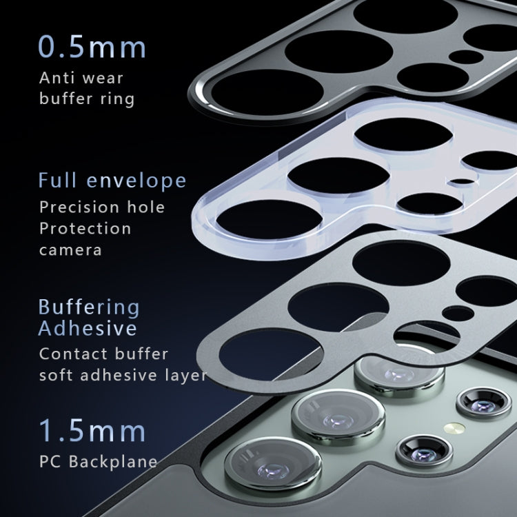 For Samsung Galaxy S23 Ultra 5G Armor Precise Hole PC Hybrid TPU Phone Case - Frosted Black