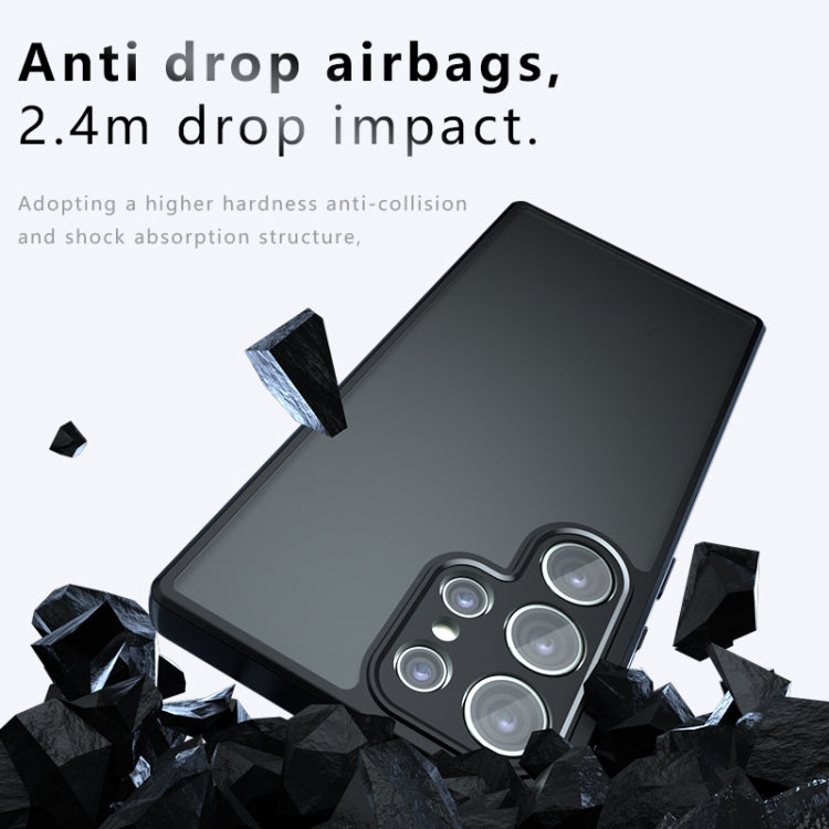 For Samsung Galaxy S23 Ultra 5G Armor Precise Hole PC Hybrid TPU Phone Case - Frosted Black