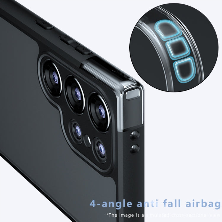 For Samsung Galaxy S24 Ultra 5G Armor Precise Hole PC Hybrid TPU Phone Case - Frosted Black