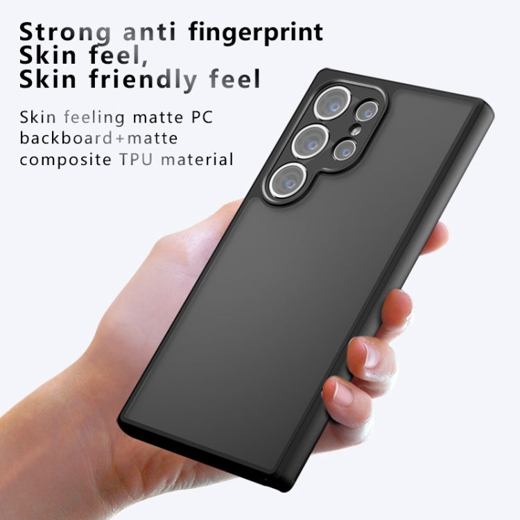 For Samsung Galaxy S24 Ultra 5G Armor Precise Hole PC Hybrid TPU Phone Case - Frosted Black