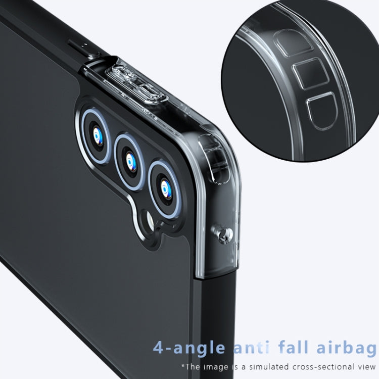 For Samsung Galaxy A15 Armor Precise Hole PC Hybrid TPU Phone Case - Frosted Black