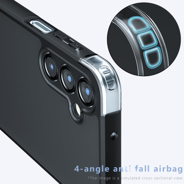 For Samsung Galaxy A36 5G Armor Precise Hole PC Hybrid TPU Phone Case - Transparent