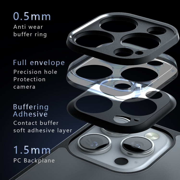 For iPhone 16 Pro Armor Precise Hole PC Hybrid TPU Phone Case - Frosted Black