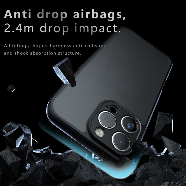 For iPhone 16 Plus Armor Precise Hole PC Hybrid TPU Phone Case - Frosted Black