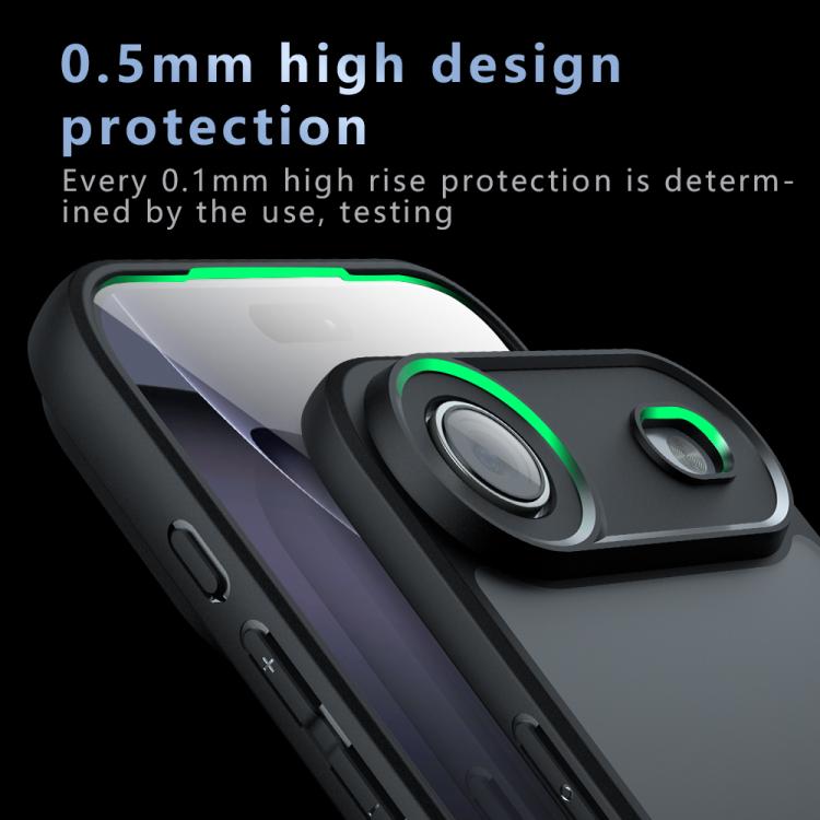 For iPhone 17 Armor Precise Hole PC Hybrid TPU Phone Case - Frosted Black