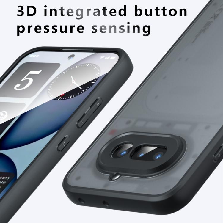 For Nothing Phone 4a Armor Precise Hole PC Hybrid TPU Phone Case - Frosted Black