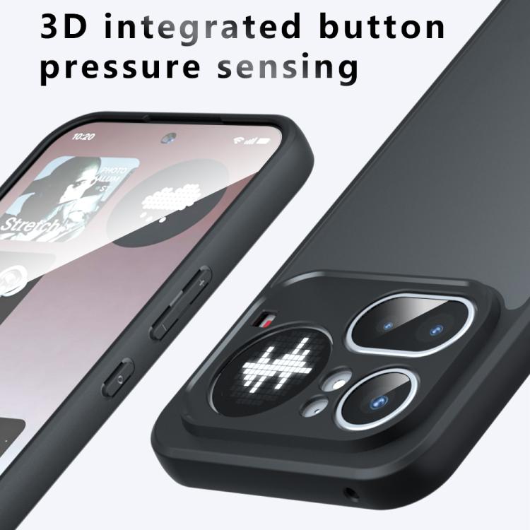 For Nothing Phone 4a Pro Armor Precise Hole PC Hybrid TPU Phone Case - Frosted Black