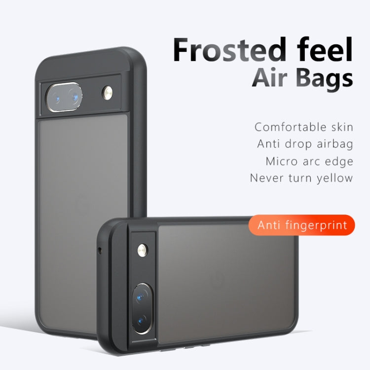 For Google Pixel 8a Armor Precise Hole PC Hybrid TPU Phone Case - Frosted Black
