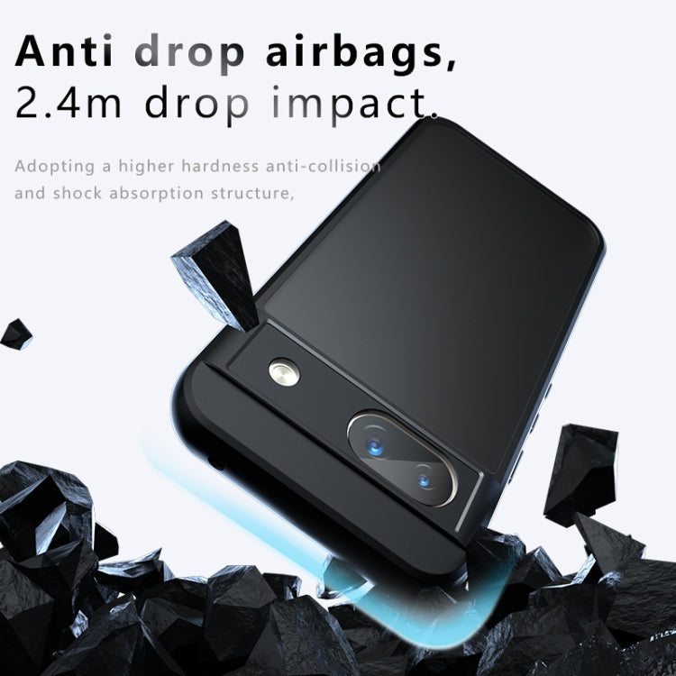For Google Pixel 8a Armor Precise Hole PC Hybrid TPU Phone Case - Frosted Black