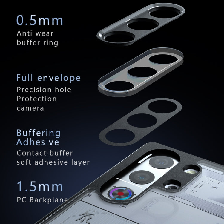 For ZTE nubia Red Magic 10 Pro / 10 Pro+ Armor Precise Hole PC Hybrid TPU Phone Case - Black