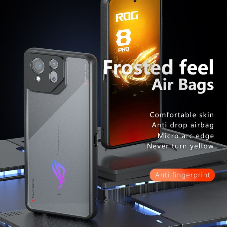 For Asus ROG Phone 8 Armor Precise Hole PC Hybrid TPU Phone Case - Frosted Black