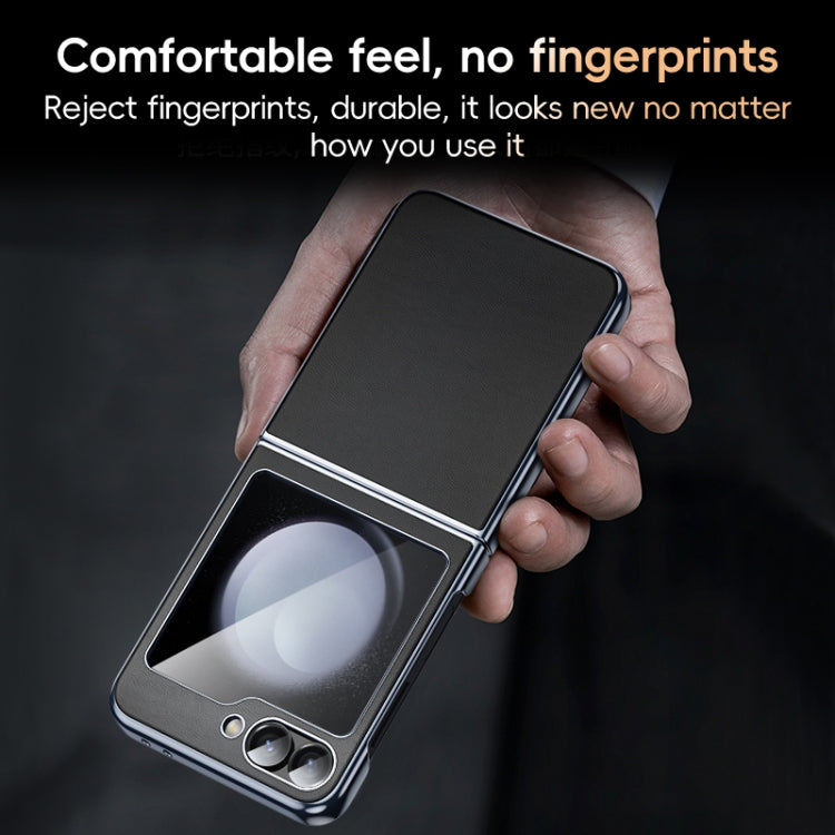 For Samsung Galaxy Z Flip6 / Flip7 FE Electroplated Frame Folding PU Phone Case