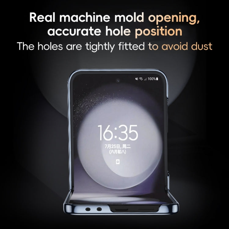 For Samsung Galaxy Z Flip6 / Flip7 FE Electroplated Frame Folding PU Phone Case