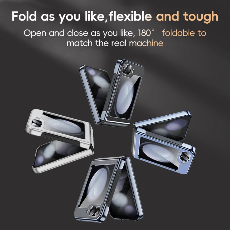 For Samsung Galaxy Z Flip6 / Flip7 FE Electroplated Frame Folding PU Phone Case