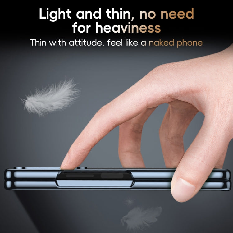 For Samsung Galaxy Z Fold6 Electroplated Frame Folding PU Phone Case