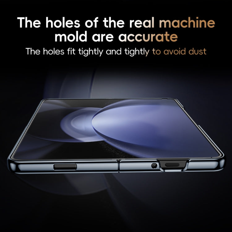 For Samsung Galaxy Z Fold6 Electroplated Frame Folding PU Phone Case