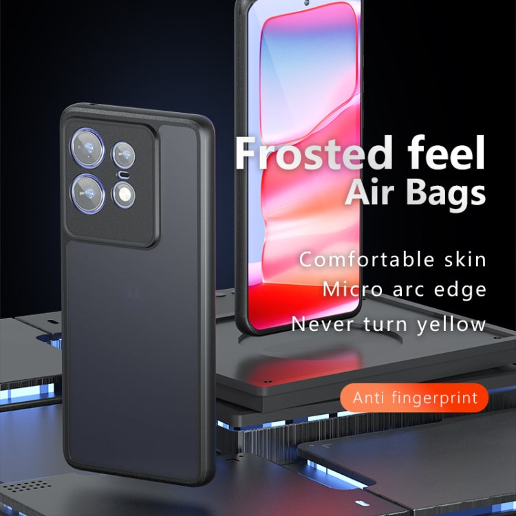 For Motorola Edge 50 Pro Armor Precise Hole PC Hybrid TPU Phone Case - Frosted Black